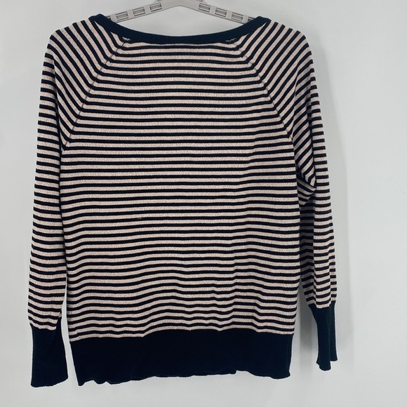 Lane Bryant black white rose gold metallic threaded button down cardigan - Picture 6 of 6